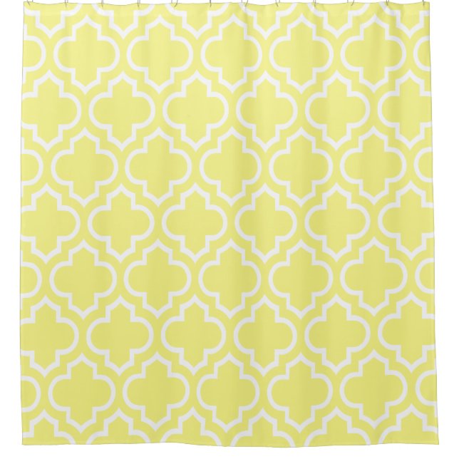 Rideaux De Douche Jaune clair blanc Motif marocain #6 (Devant)