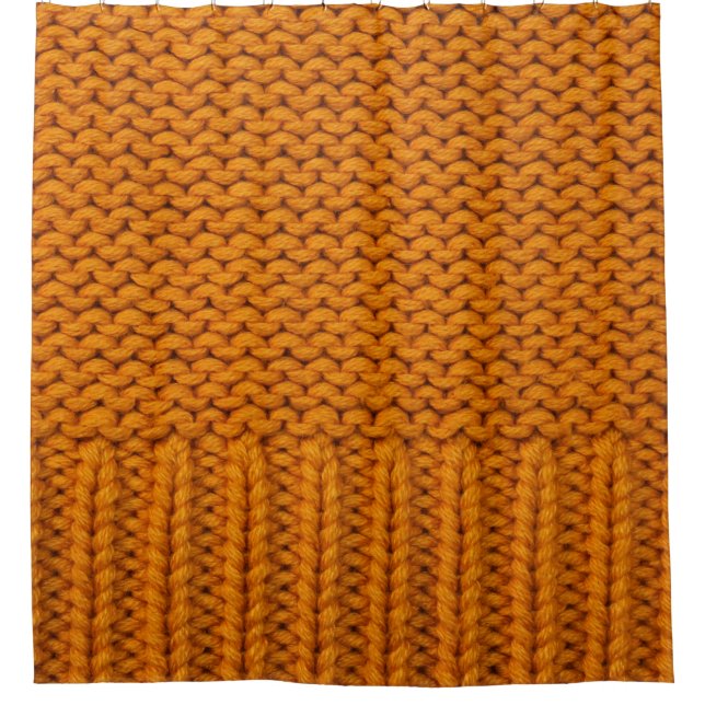 Rideaux De Douche Jaune clair : texture tricotée artisanale. (Devant)