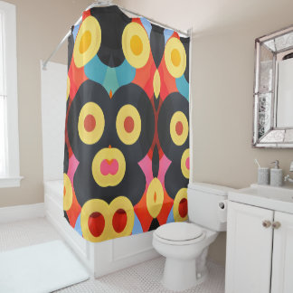 Rideaux De Douche Jaune orange abstraite en gras