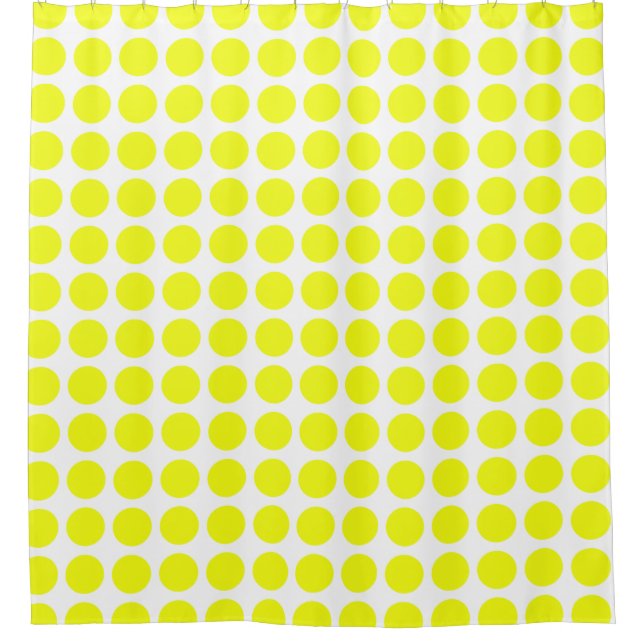 Rideaux de douche jaune Polka Dot (Devant)