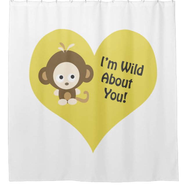 Rideaux De Douche Je suis fou de toi singe (Devant)