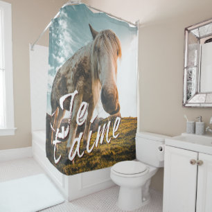 Rideaux De Douche Je t'aime avec gardé cheva