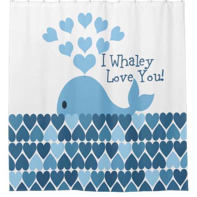 Rideaux De Douche Je vous aime baleine (Devant)
