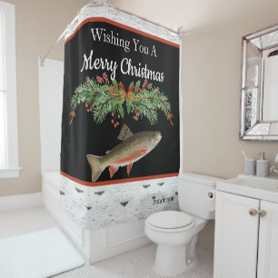 Rideaux De Douche Je vous souhaite une truite de Noël joyeuse