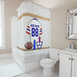 Rideaux De Douche Jersey de football blanc rouge