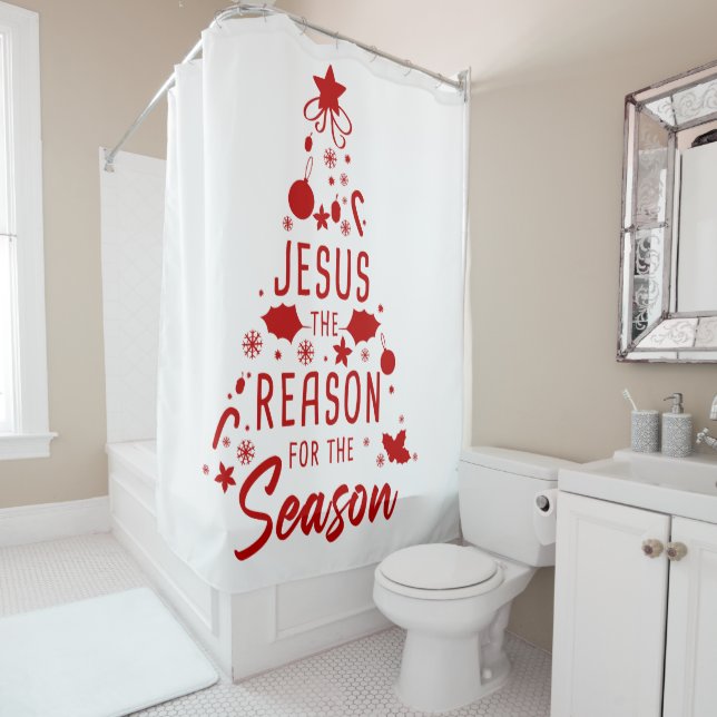 Rideaux De Douche Jésus La Raison De La Saison - Foi De Noël (En situation)