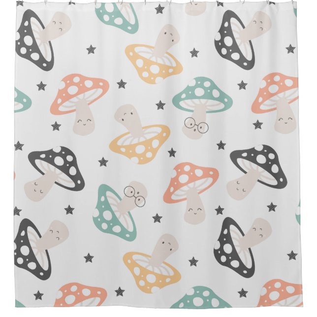 Rideaux De Douche Joli Champignon Kawaii (Devant)