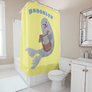 Rideaux De Douche Joli dessin animé sur le phoque du Groenland