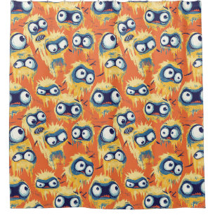 Rideaux De Douche Joli monstre d'Halloween jaune orange
