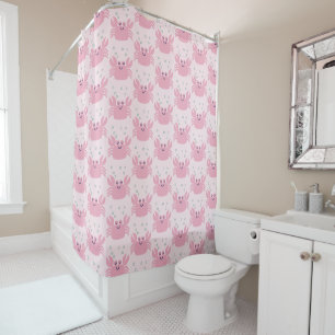 Rideaux De Douche Joli Motif de crabe rose