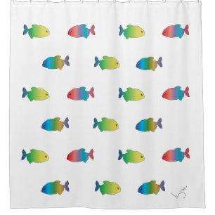 Rideaux De Douche Joli Motif de poisson coloré