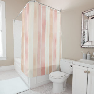 Rideaux De Douche Joli Peach rose Crème raypes