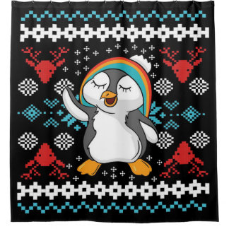 Rideaux De Douche Joli pingouin de Noël