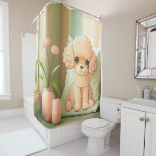 Rideaux De Douche Joli Poodé Chien Chien Chien Chien Chiot Artwork  