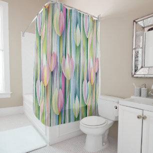 Rideaux De Douche Joli tulipes pastel motif
