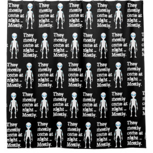 Rideaux De Douche Jolie citation alien blanche noire