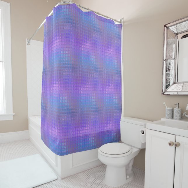 Rideaux De Douche Jolie Fille Glamour Iridescent Violet Clair (En situation)