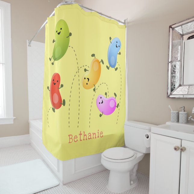 Rideaux De Douche Jolie jellybeans bondissant dessin animé (En situation)