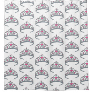 Rideaux De Douche Jolie rose Princess Party Silver Tiara Crown