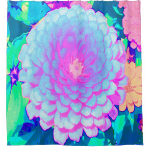 Rideaux De Douche Jolie Zinnia violette et rose dans le jardin d'été