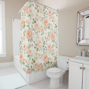 Rideaux De Douche Jolies Fleurs de Pêche pour une Baby Shower de Mar