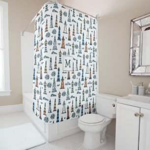 Rideaux De Douche Jote Phare Motif sans couture Monogramme