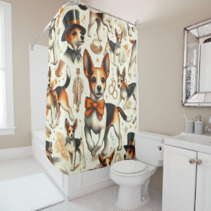 Rideaux De Douche Jouet vintage Fox Terrier sans fil