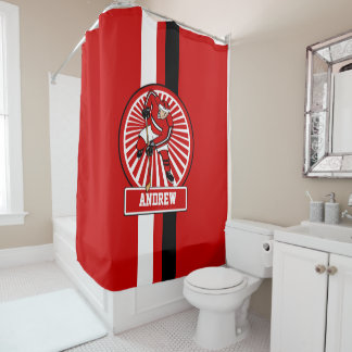 Rideaux De Douche Joueur de hockey sur glace personnalisé RWB V2