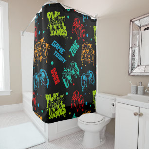Rideaux De Douche Joueurs Abstraits colorés Décor Salle de bain