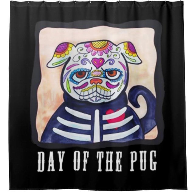Rideaux De Douche Jour du Pug (Devant)