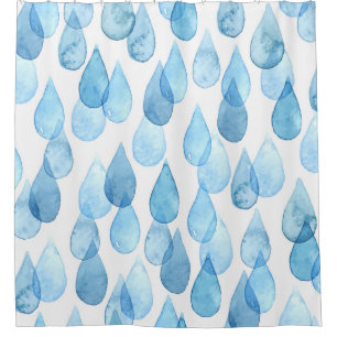 Rideaux De Douche Jours pluvieux : Motif aquarelle Vintage
