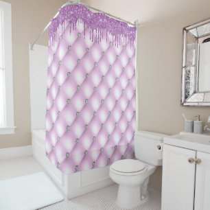 Rideaux De Douche Joyau Purple Élégant Quilé Joli