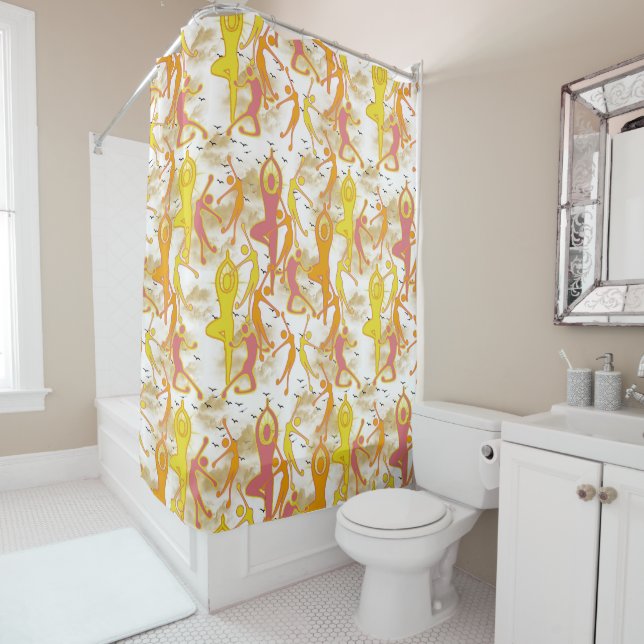 Rideaux De Douche Joyeuse Danse Yoga Girls (En situation)