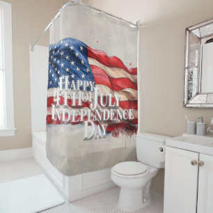 Rideaux De Douche Joyeux 4 juillet - Fête de l'Indépendance