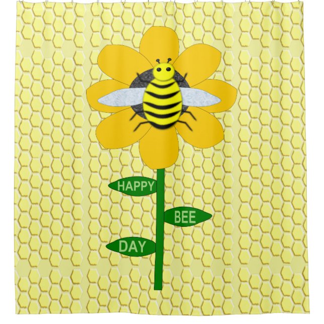 Rideaux De Douche Joyeux anniversaire abeille bourdon (Devant)