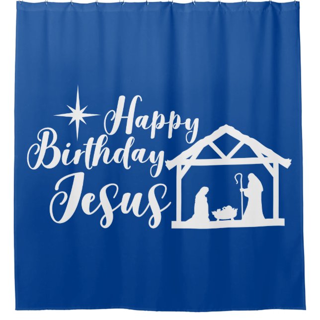 Rideaux De Douche Joyeux anniversaire de la Nativité Jésus (Devant)