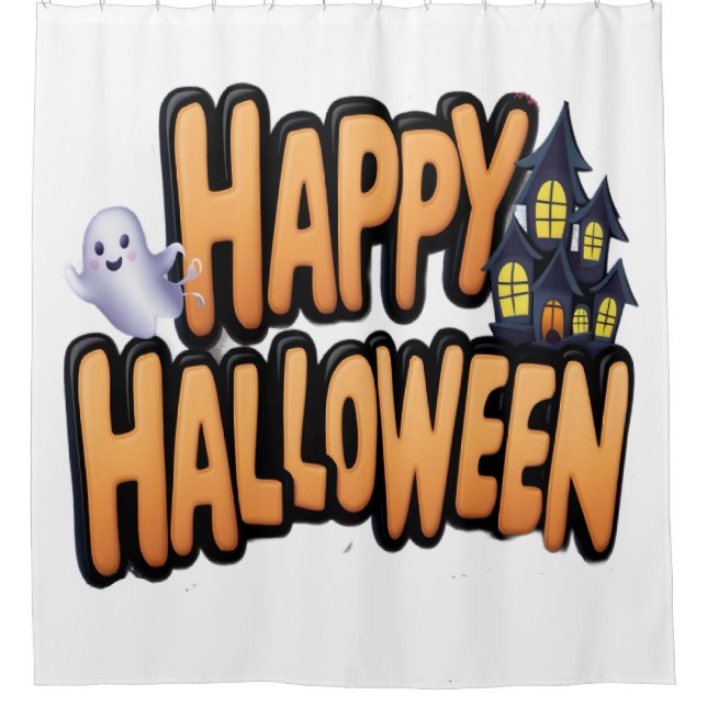 Rideaux De Douche Joyeux Halloween  (Devant)