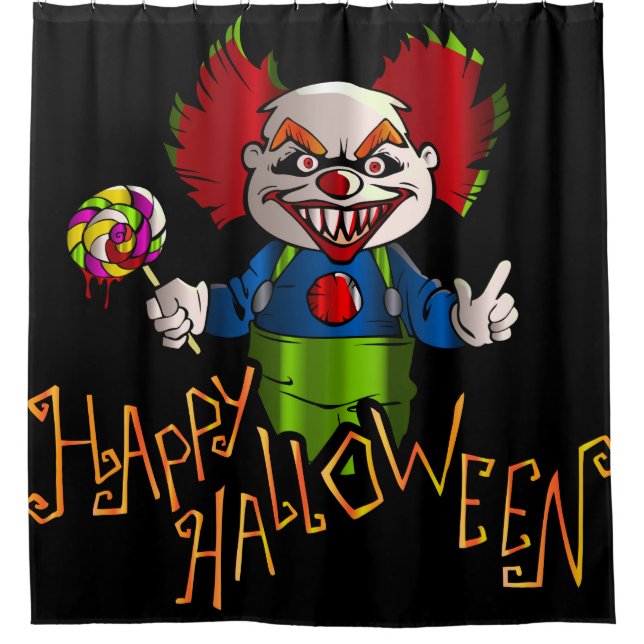 Rideaux De Douche Joyeux Halloween avec Clown (Devant)