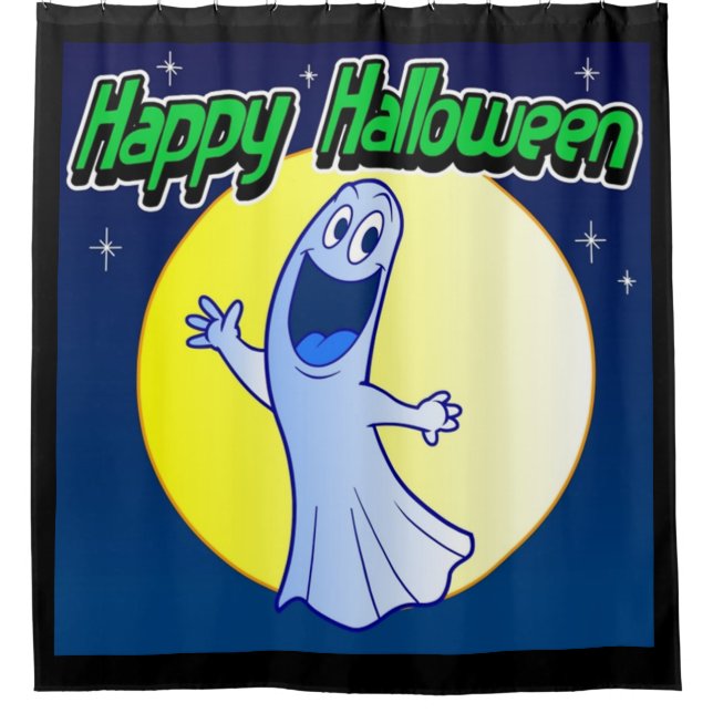 Rideaux De Douche Joyeux Halloween Fantôme (Devant)