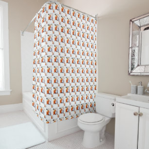 Rideaux De Douche Joyeux Halloween noir et orange mignon
