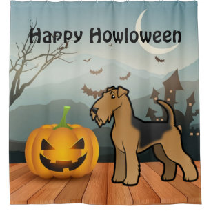 Rideaux De Douche Joyeux Howloween Airedale Terrier