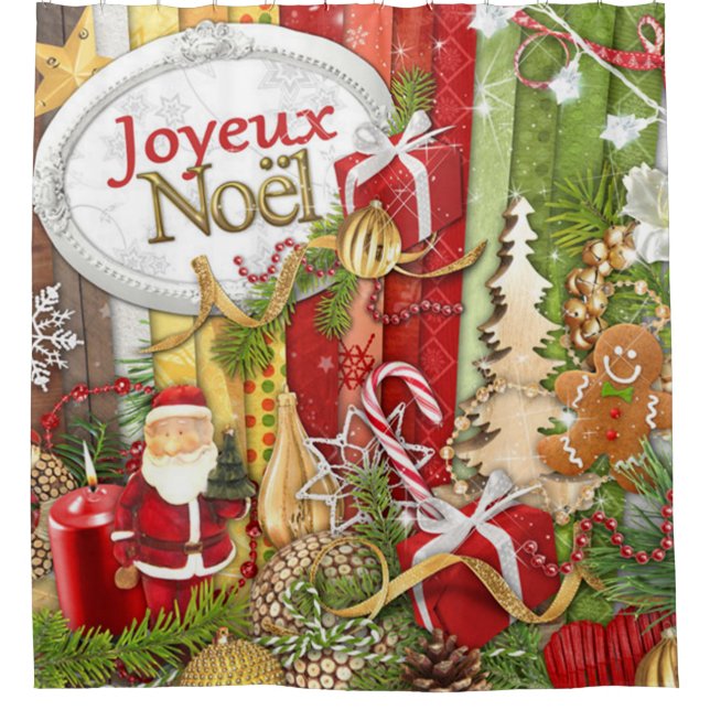 Rideaux De Douche Joyeux Noel ( French Joyeux Noël ) (Devant)