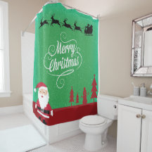 Joyeux Noël Père Noël Reindeer Snowflakes Green