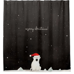 Rideaux De Douche Joyeux Ours Polaire De Noël !