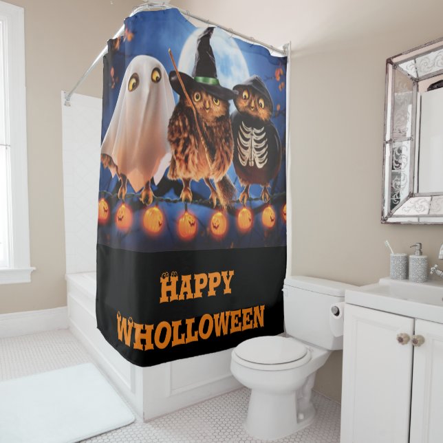 Rideaux De Douche Joyeux Wholloween (En situation)