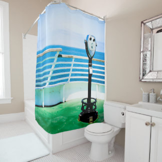Rideaux De Douche Jumelles de touriste bleu-vert