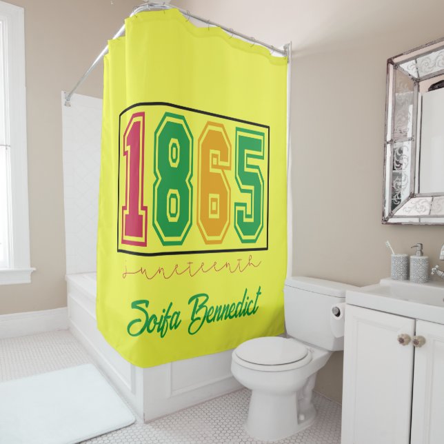 Rideaux De Douche Juneteenth personnalisé - Histoire des Noirs  (En situation)