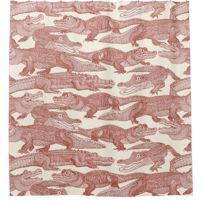 Rideaux De Douche juste alligators paprika (Devant)