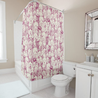 Rideaux De Douche juste alpacas cerise perle