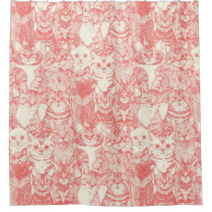 Rideaux De Douche juste chatons corail rose